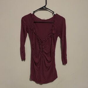 Daisy Women's Blouse in Deep Burgundy
